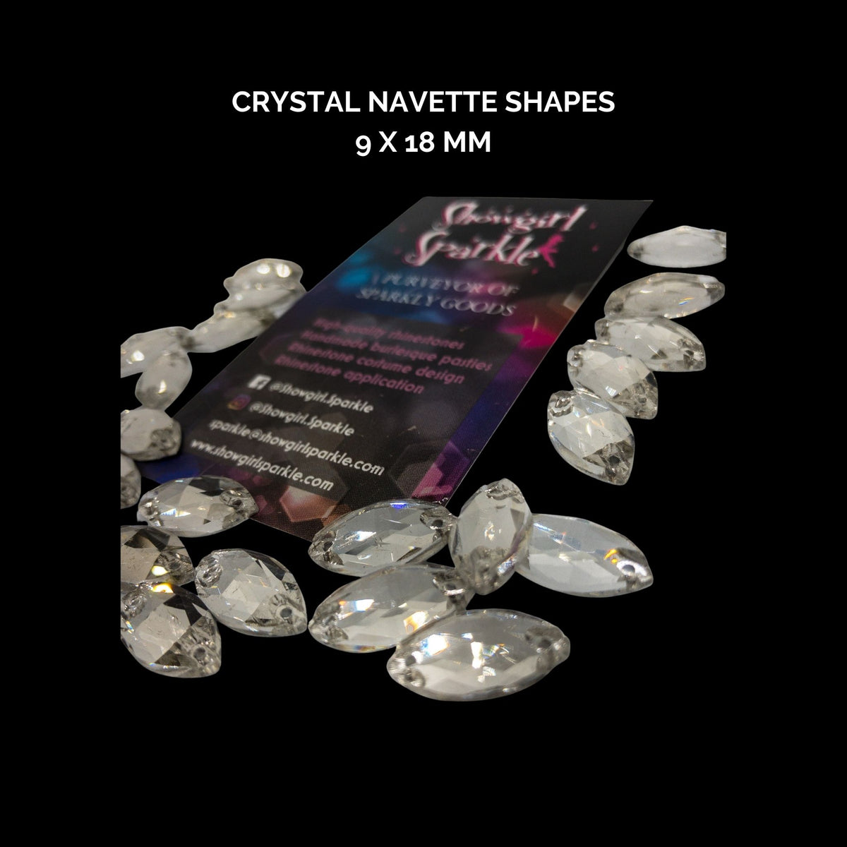 Crystal (Clear) Navette Rhinestone Glass Gems – Showgirl Sparkle