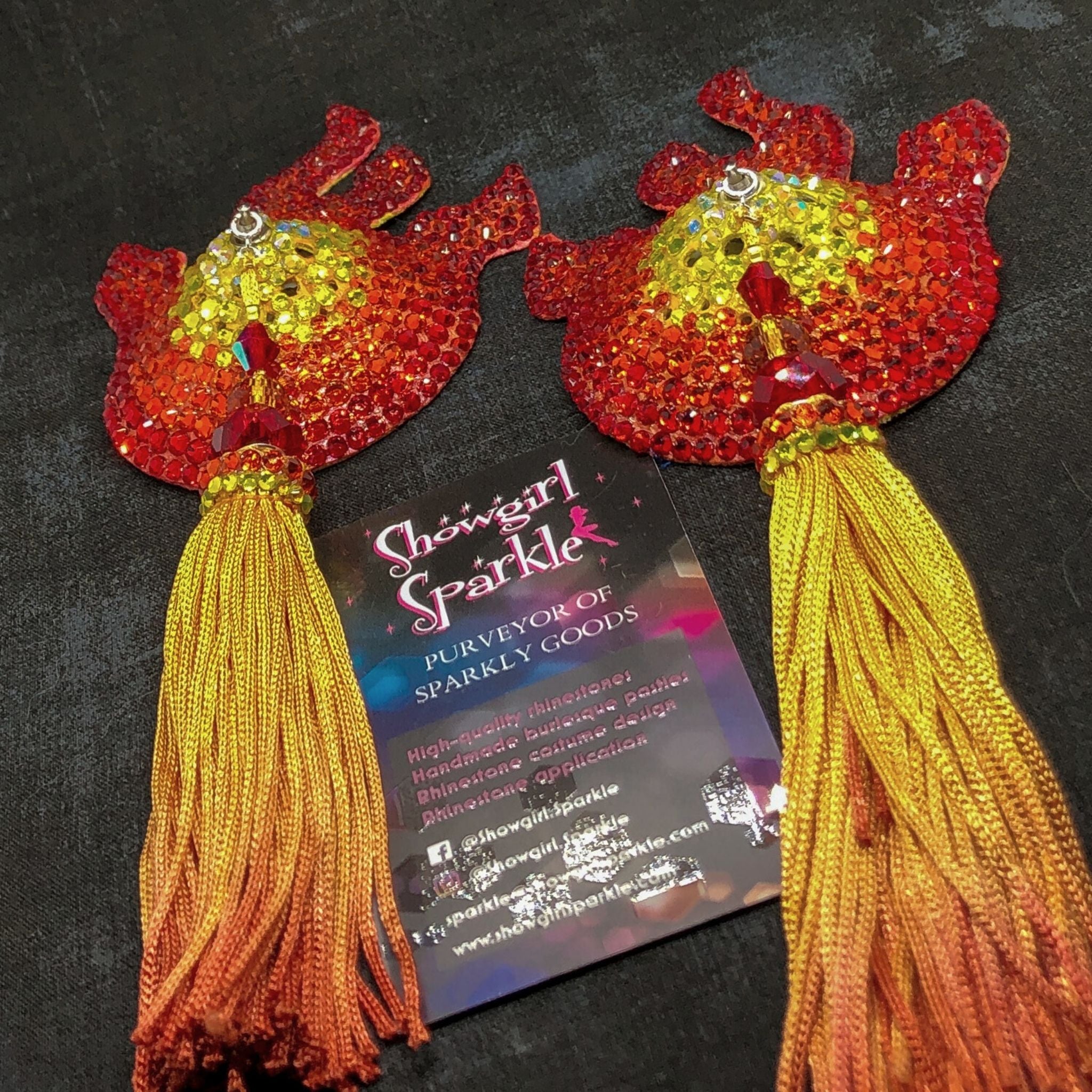 LED Light Up Burning Flame Burlesque Pasties | Nipple  display picture 2