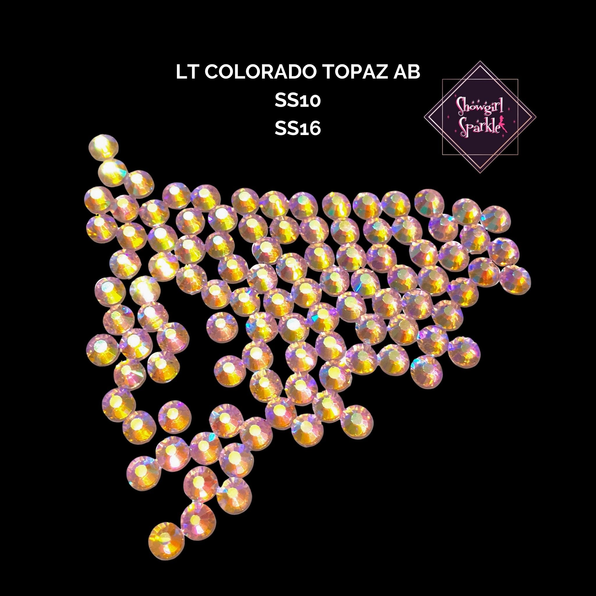 Light Colorado Topaz AB Flatback Glass Rhinestones – Showgirl Sparkle